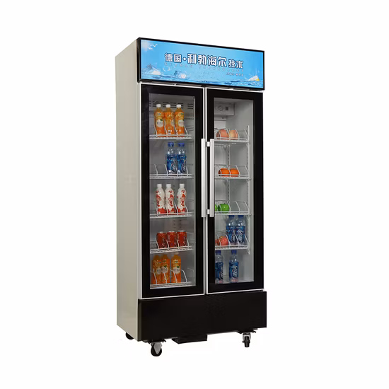Glass Door Upright Showcase with Famous Compressor Commercial Supermarket Fruit Vegetable Drink Showcase