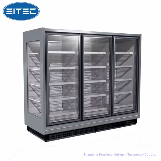 Supermarkt-Kühlschrank, aufrechter Kühler, Eiscreme-Display, Glastür, Multideck-Gefrierschrank